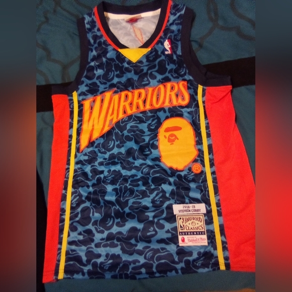 Bathing Ape Mitchell & Ness Curry Warriors Jersey - Picture 2 of 2